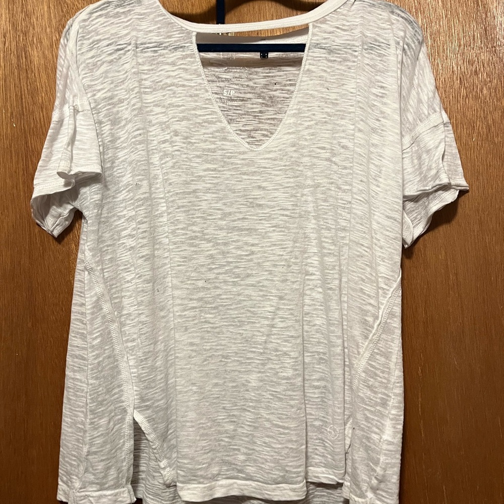 Women's White V-Neck Top